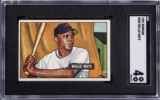 1951 Bowman #305 Willie Mays Rookie Card – SGC VG-EX 4